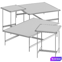 Potocco Little T Coffee Tables 3D Model Vray, Corona