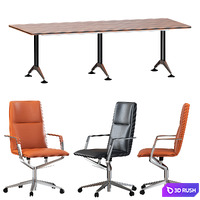 Wilkhahn logon table &amp; sola chair 3D Model Corona