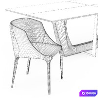 Table and chair GREENWICH GOLDIE 3D Model Vray