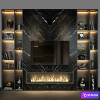 TV Wall Set 65 3D Model Vray