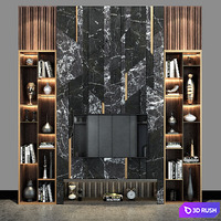 TV Wall Set 68 3D Model Vray