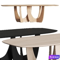 More Cala Dining Table 3D Model Vray, Corona
