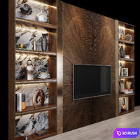 TV Set 134 3D Model Vray, Corona