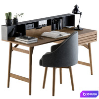 Work table comfort 3D Model Vray, Corona