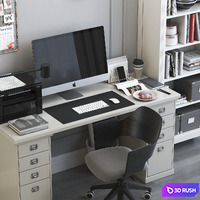 IKEA office workplace 10 3D Model Vray, Corona