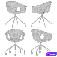 Poltrona Frau-office chair set 2 3D Model Corona