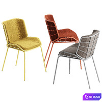 Traba SKIN MET RED CHAIR TABLE GIACOMO CATTANI 3D Model Corona