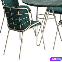 Traba SKIN MET RED CHAIR TABLE GIACOMO CATTANI 3D Model Corona