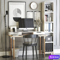 IKEA office workplace 27 3D Model Vray, Corona
