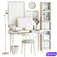 IKEA office workplace 27 3D Model Vray, Corona