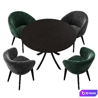 Expormim Falcata dining set 3D Model Vray, Corona