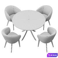 Expormim Falcata dining set 3D Model Vray, Corona