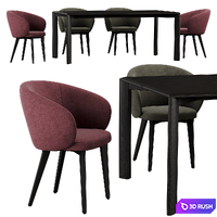 Expormim Kotai dining set 3D Model Vray, Corona
