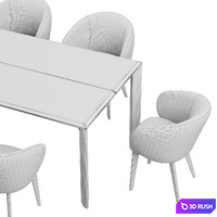 Expormim Kotai dining set 3D Model Vray, Corona