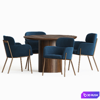Dining Set 72 3D Model Vray, Corona