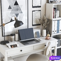IKEA office workplace 30 3D Model Vray, Corona