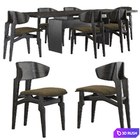 Okha Basilisk chair / Okha Bison table 3D Model Vray