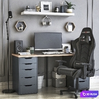IKEA office workplace 35 3D Model Vray, Corona