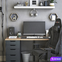 IKEA office workplace 35 3D Model Vray, Corona