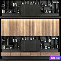 TV Shelf Set 122 3D Model Vray