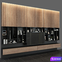 TV Shelf Set 122 3D Model Vray