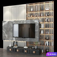 TV Shelf 0225 3D Model Vray