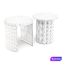 West Elm: Bower Step and Hera - Side Tables 3D Model Corona