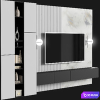Modern_tv_wall_17 3D Model Vray, Corona