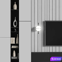 Modern_tv_wall_17 3D Model Vray, Corona