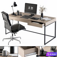Office Furniture - Manager Set 12 3D Model Vray, Corona