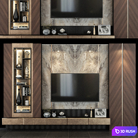 TV Shelf Set 0133 3D Model Vray