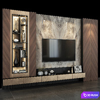 TV Shelf Set 0133 3D Model Vray