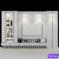 TV Shelf Set 0133 3D Model Vray