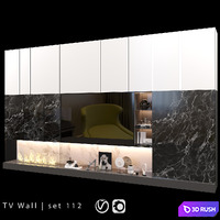 TV Wall | Set 112 3D Model Vray, Corona