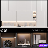 TV Wall | Set 112 3D Model Vray, Corona
