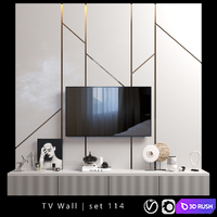 TV Wall | Set 114 3D Model Vray, Corona