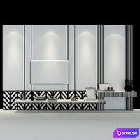 TV Stand Set 0134 3D Model Vray