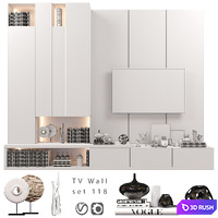 TV Wall | Set 118 3D Model Vray, Corona