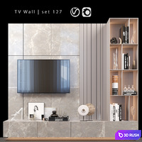 TV Wall | Set 127 3D Model Vray, Corona