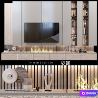 TV Wall | Set 128 3D Model Vray, Corona
