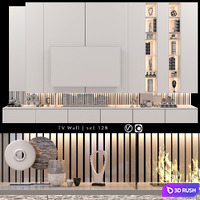 TV Wall | Set 128 3D Model Vray, Corona