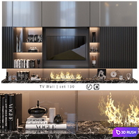 TV Wall | Set 130 3D Model Vray, Corona