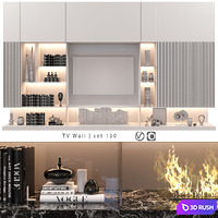 TV Wall | Set 130 3D Model Vray, Corona
