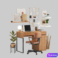 Ikea office workplace 3D Model Vray
