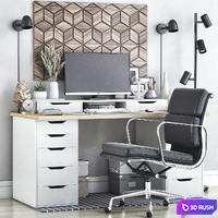 IKEA office workplace 84 3D Model Vray, Corona