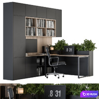 Office Furniture - employee Set 23 3D Model Vray, Corona