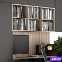 Office Furniture - employee Set 23 3D Model Vray, Corona