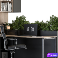 Office Furniture - employee Set 23 3D Model Vray, Corona