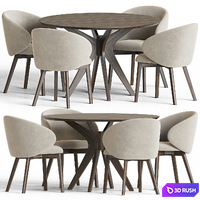 Dining Set 19 3D Model Vray, Corona