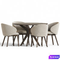 Dining Set 19 3D Model Vray, Corona